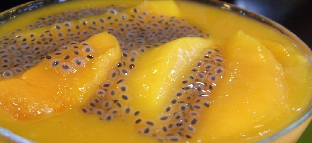 Mango Dessert with Basil Seeds