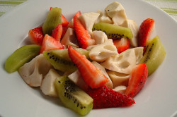 Cherimoya, Kiwi, and Strawberry Salad