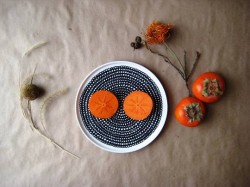 persimmon in plate